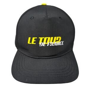 Le Tour De France Slideback 5 Panel Cap Black One Size Adjustable Vented Holes